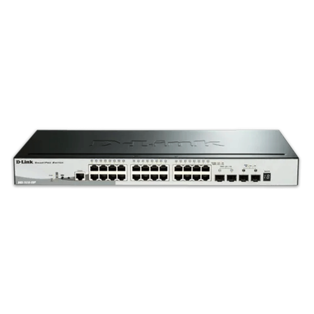 DLinkDLINK - 28-PORT GIGABIT SMARTPRO STACKABLE POE SWITCH WITH 24 RJ45, 2