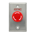 GenericAssistance Button, Big Mushroom, Red, Twist to Reset Stainless Steel