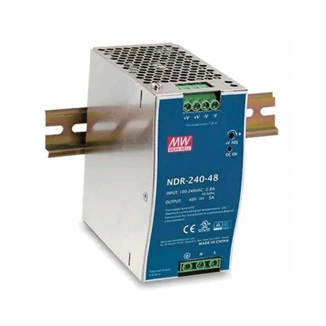 MEANWELLMEANWELL 48VDC, 5A SINGLE OUTPUT INDUSTRIAL DIN RAIL POWER SUPPLY UNIT