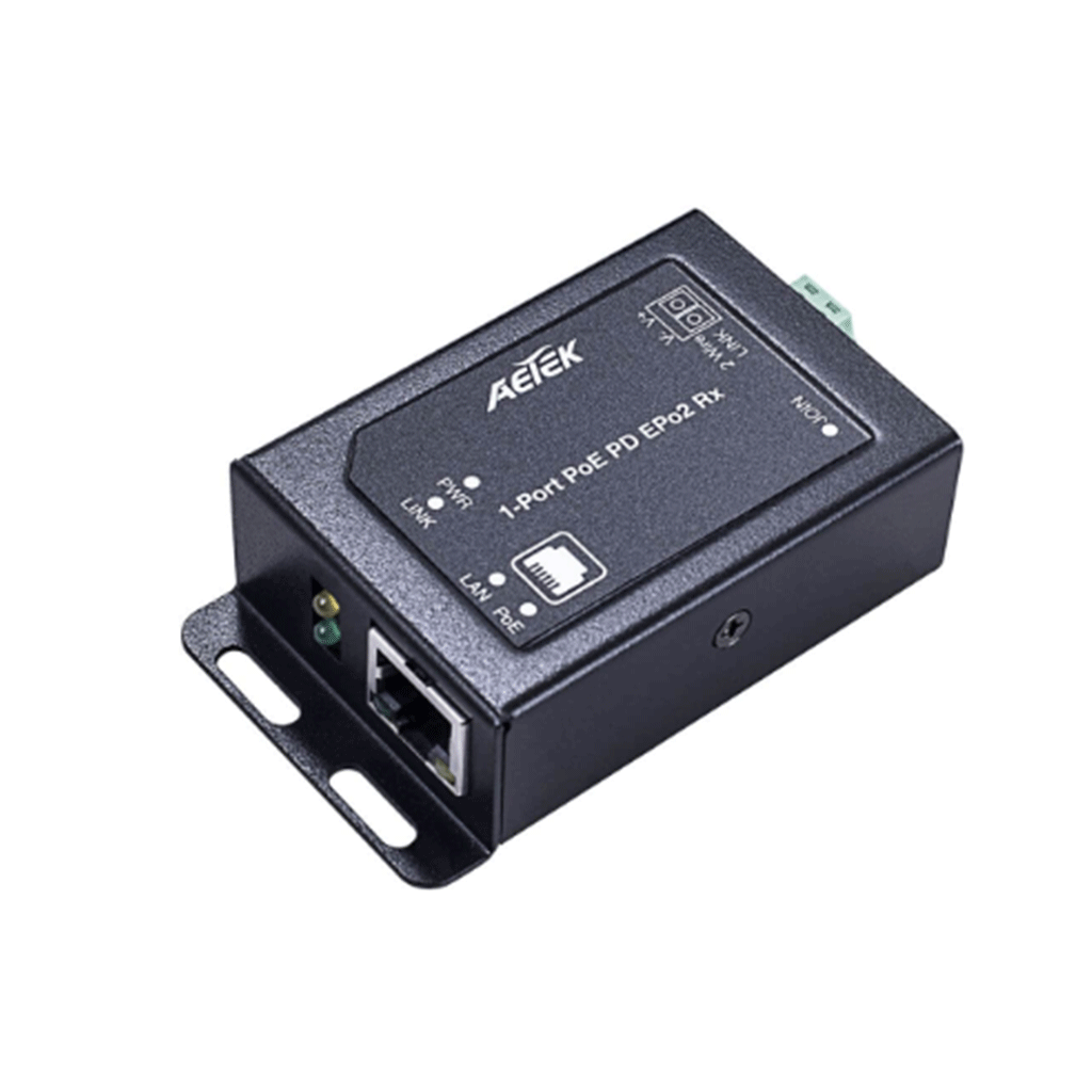 Aetek Indoor PoE over 2-Wire Receiver, EPo2, Up to 600m, PoE Input