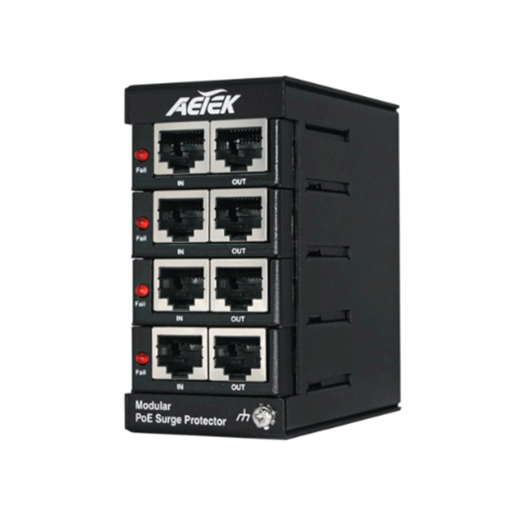 AetekAetek 4 Channel Modular Surge Protectors, 802.3af/802.3at/802.3bt/UPoE