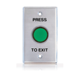 GenericExit Button, Shrouded, Green, Illuminated, Standard Plate