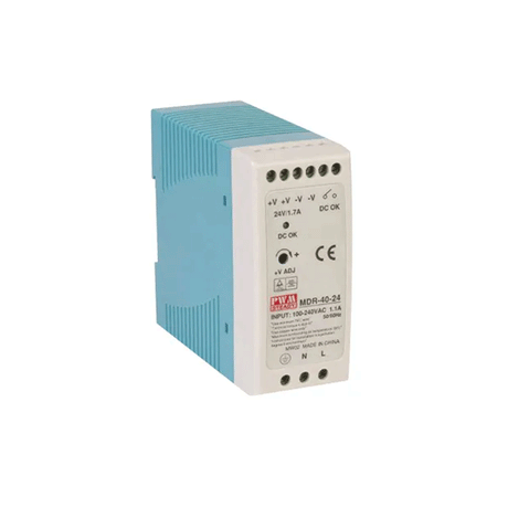 MEANWELLMEANWELL 24VDC, 1.7A SINGLE OUTPUT INDUSTRIAL DIN RAIL POWER SUPPLY UN