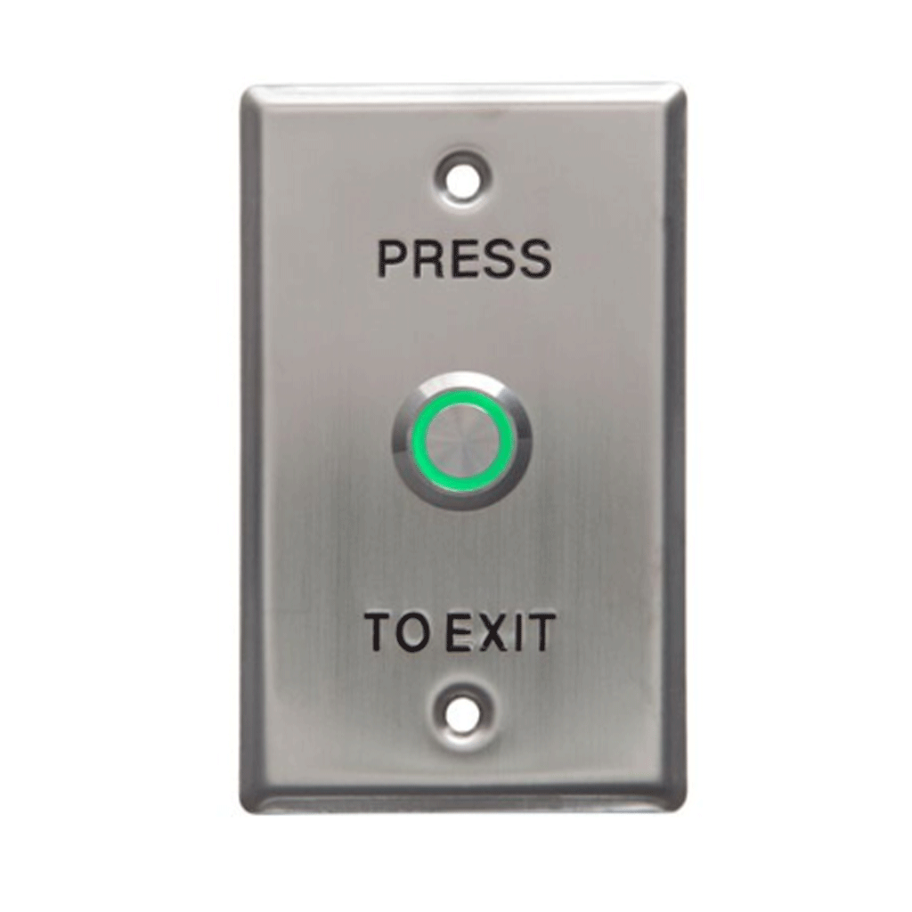 GenericExit Button, Illuminated, DPDT, Std Plate, IP65, Fly Leads