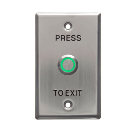 GenericExit Button, Illuminated, DPDT, Std Plate, IP65, Fly Leads