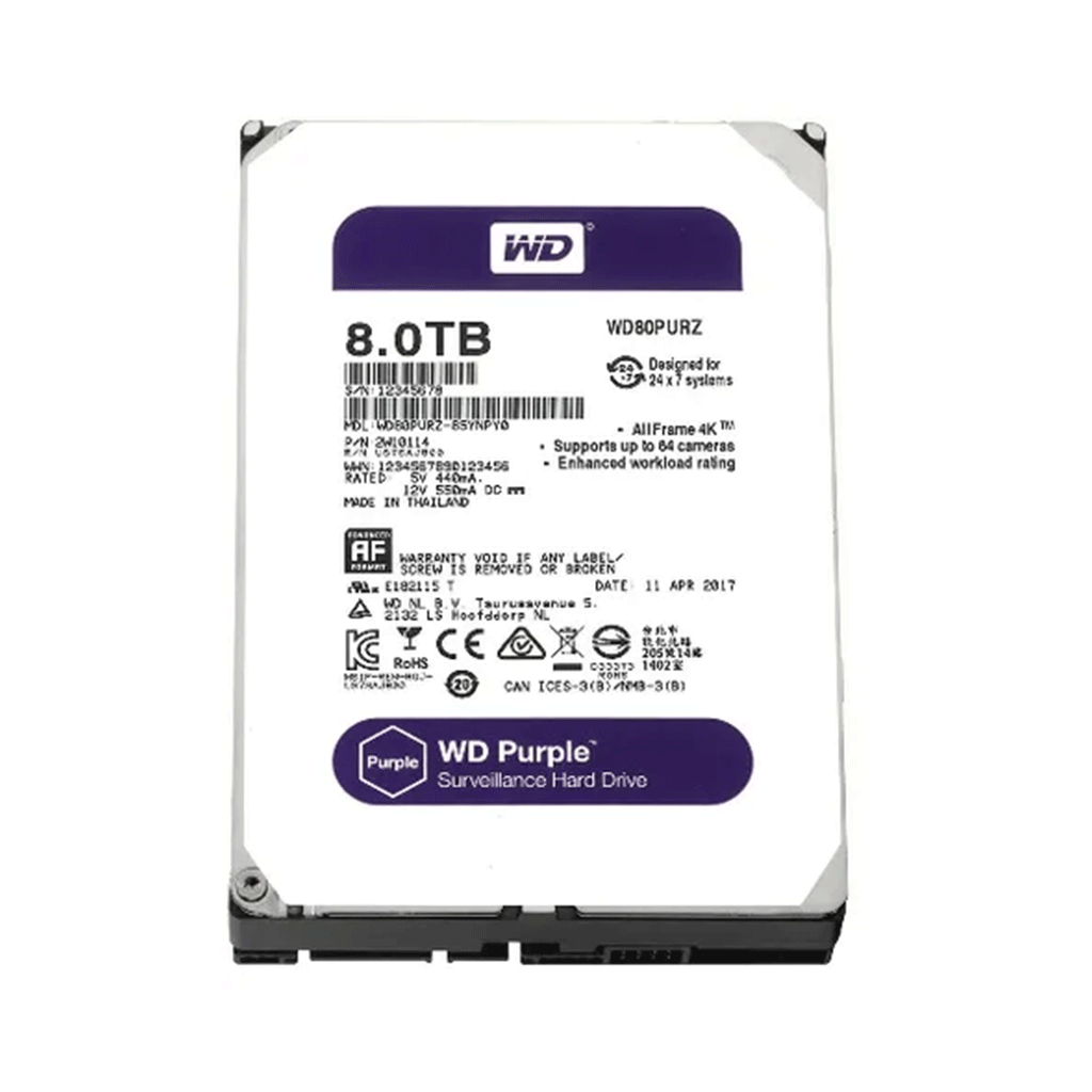 WESTERN DIGITALWESTERN DIGITAL WD80PURP PURPLE 8TB HDD