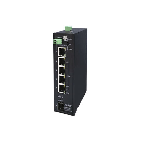 AetekAetek 5 Port Gigabit Unmanaged Industrial PoE Switch, 1x 24V POE, 1x S