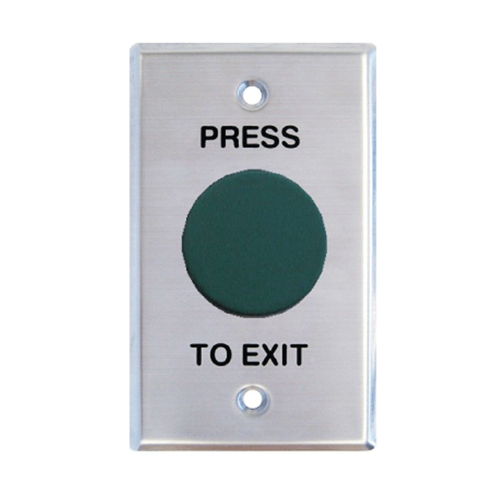 GenericExit button, Heavy Duty Mushroom, Green, IP65, Vandalproof, Std Plate