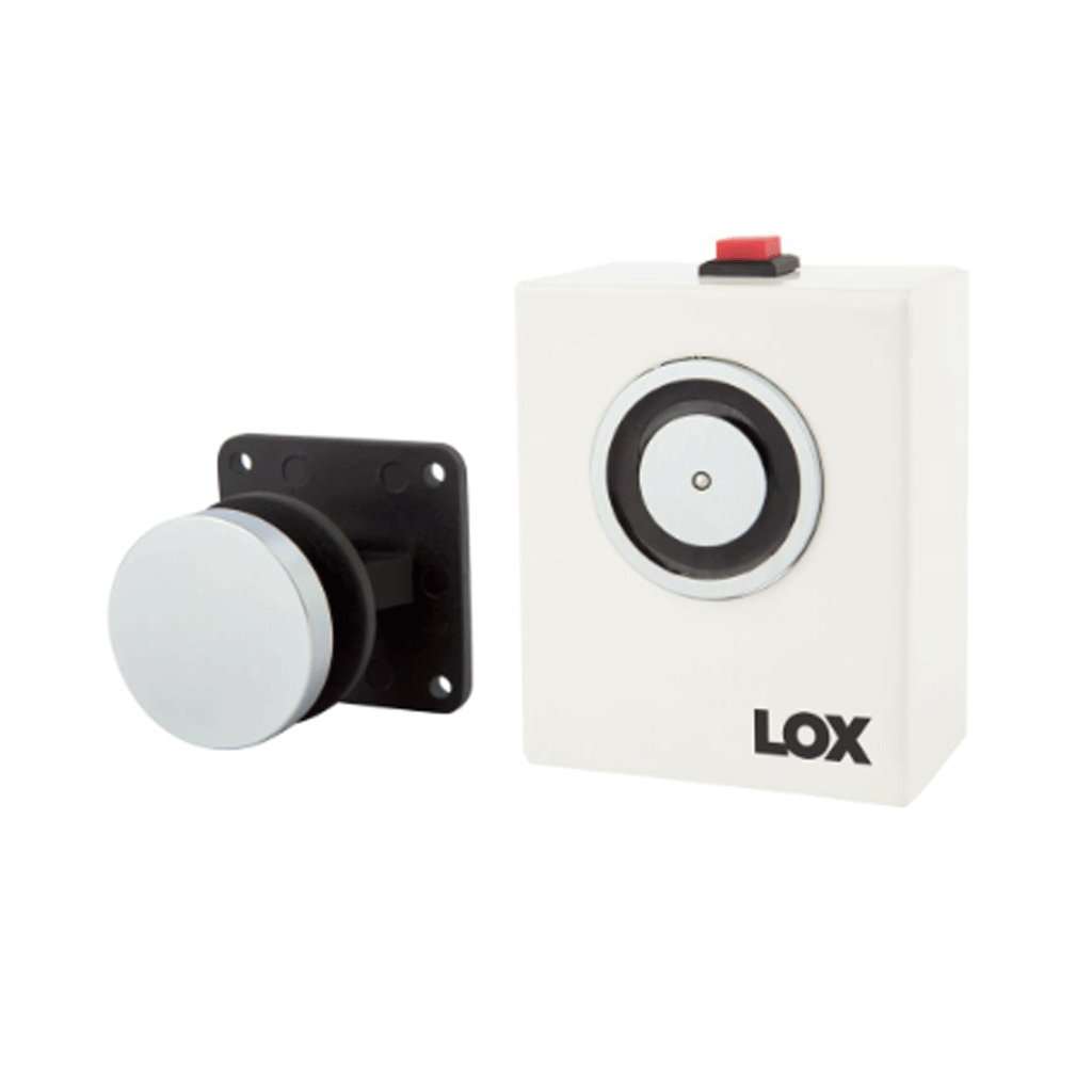 LOX LockingLOX Standard Magnetic Door Holder, 25kg, Wall Mount, 12V DC