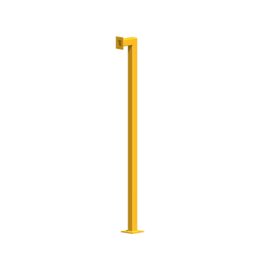 GenericSDC Outdoor Single Bollard Post, Tall, 75 x 75 x 2120mm, Yellow