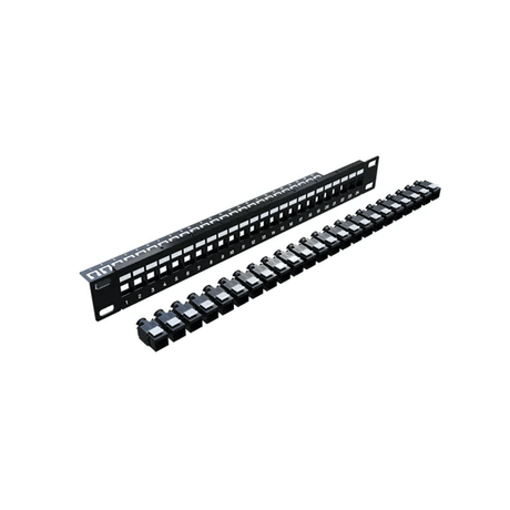 CERTECHCERTECH 24 Port 19" Cat6A UTP Patch Panel, Complete with 24 x Cat6A Ke