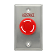 GenericAssistance Button, Big Mushroom, Red, Twist to Reset Stainless Steel