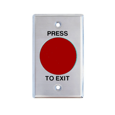 GenericExit Button, Big Mushroom, Red, Standard Stainless Steel Plate, Moment