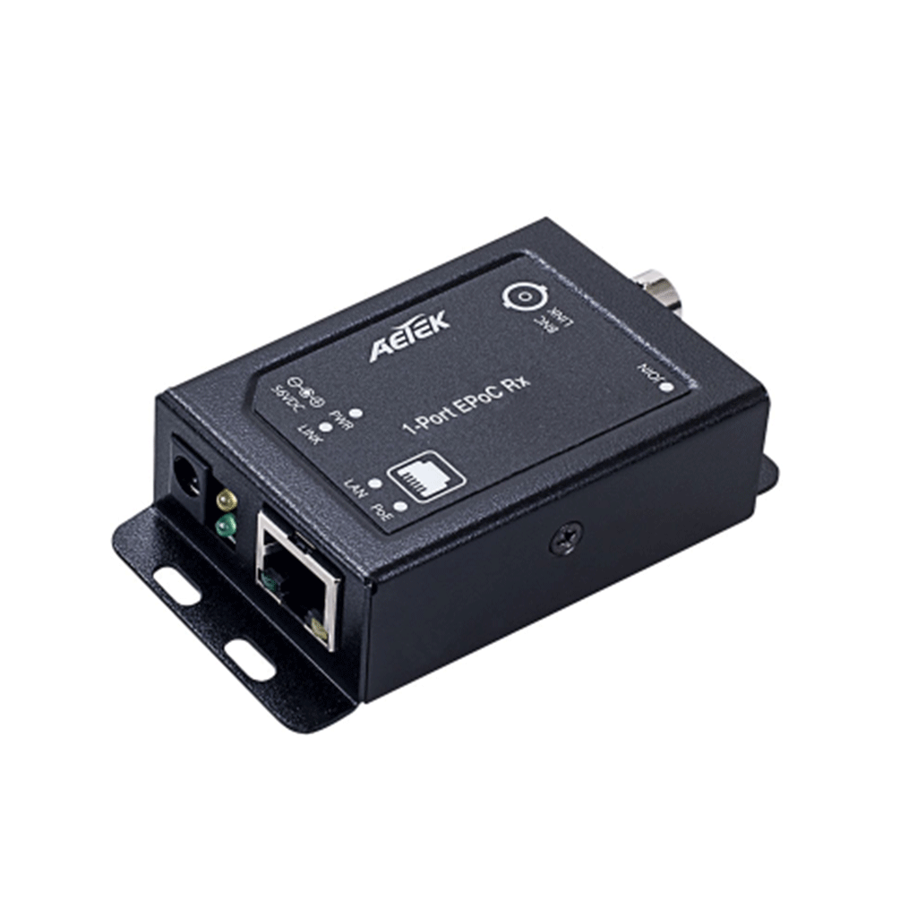 AetekAetek 1 Port EPoC Receiver, 1 BNC, 1 RJ45, up to 1200m, 65W PSU