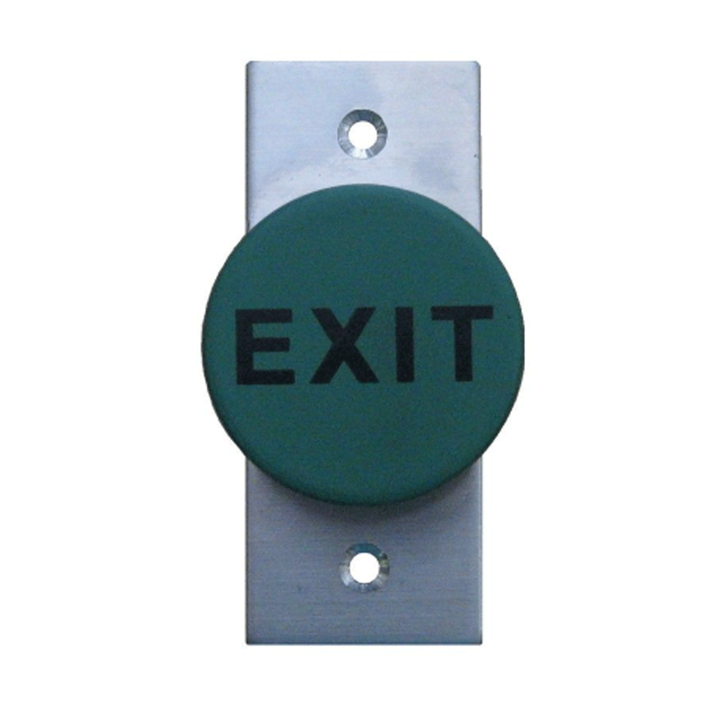 GenericExit button, Heavy Duty Mushroom, Green, IP66, Vandalproof, Architrave