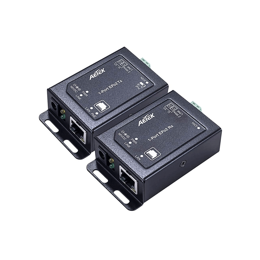 AetekAetek Indoor PoE over 2-Wire Kit, Up to 600m, 1x Receiver, 1x Transmit