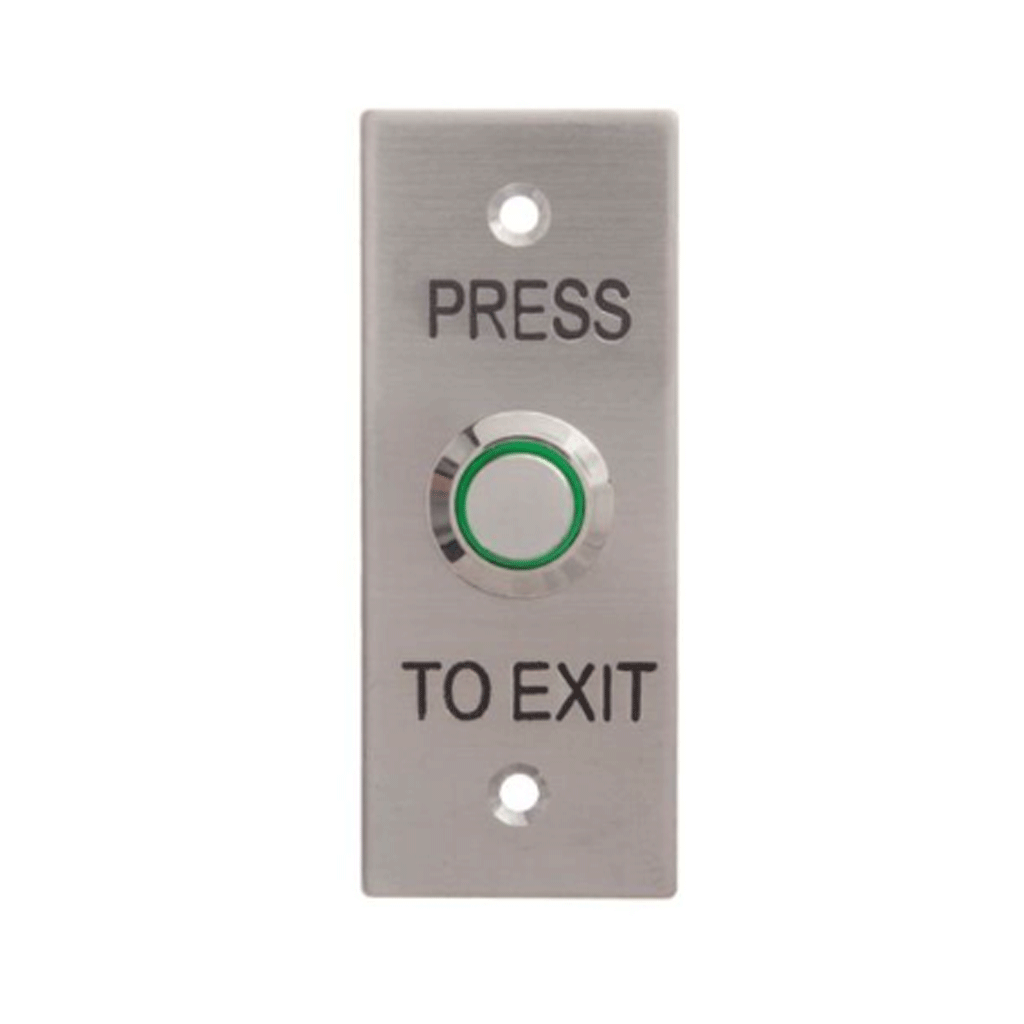 GenericExit button, SPDT, Illuminated, green, architrave plate, fly leads