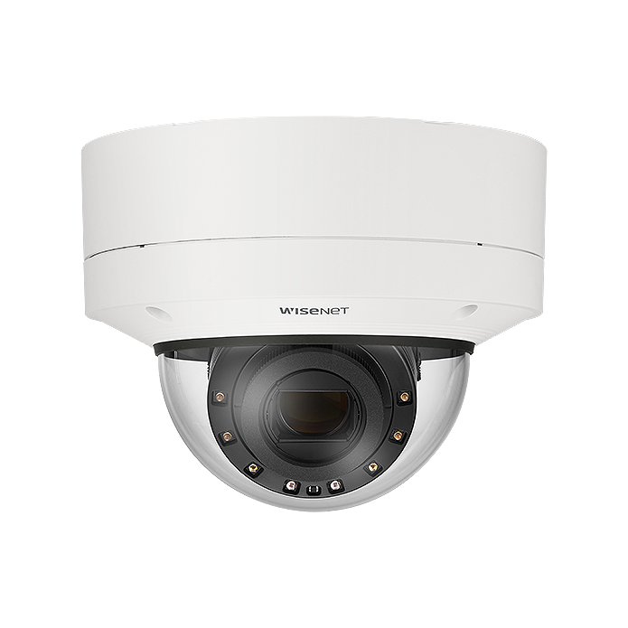 Hanwha VisionHanwha Wisenet 2MP IR Outdoor Vandal Dome AI Camera with 12x Zoom