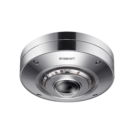 Hanwha VisionWISENET X Series 12MP Outdoor Stainless Steel Fisheye Camera with IR